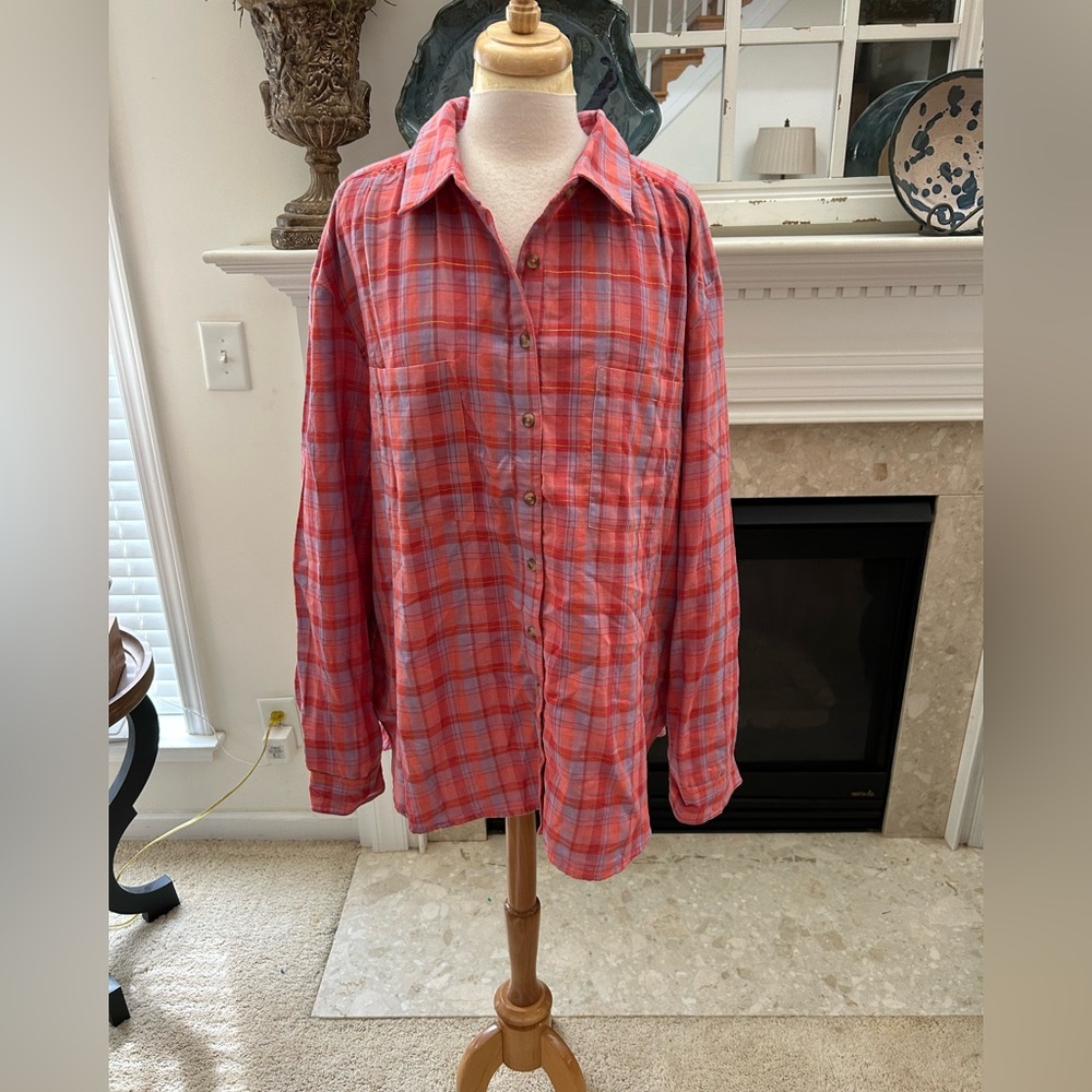 Anthro/Seen Worn Kept Plaid Button-Down Shirt - Picture 3 of 14